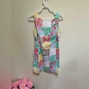 Lilly Pulitzer Patchwork Mini Dress in Pink, Green, Yellow, White